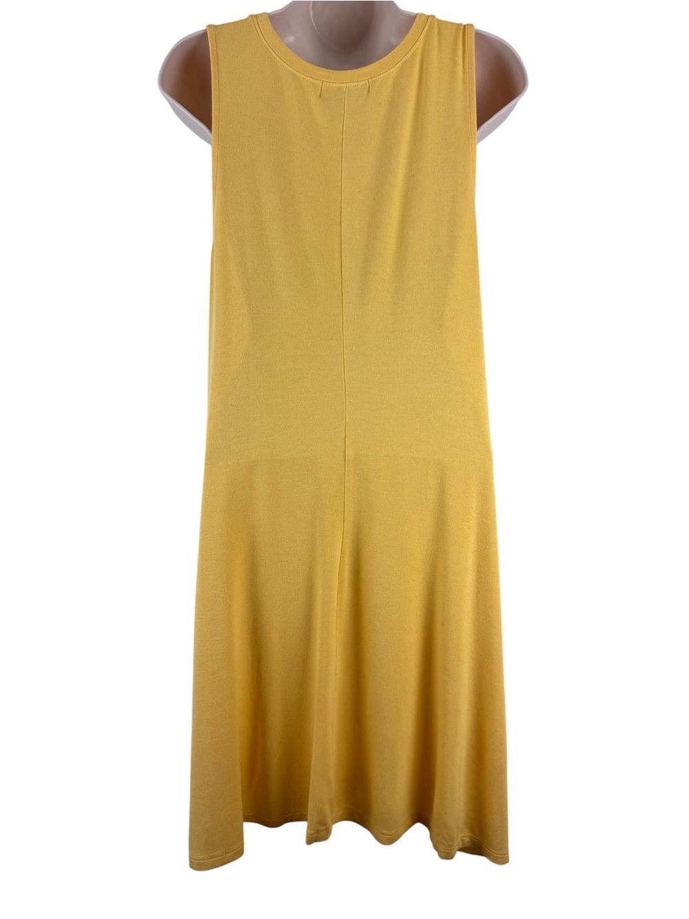 Forever 21 Plus 1X Mustard Yellow Sleeveless Swing Dress Stretch Knit - Picture 3 of 6